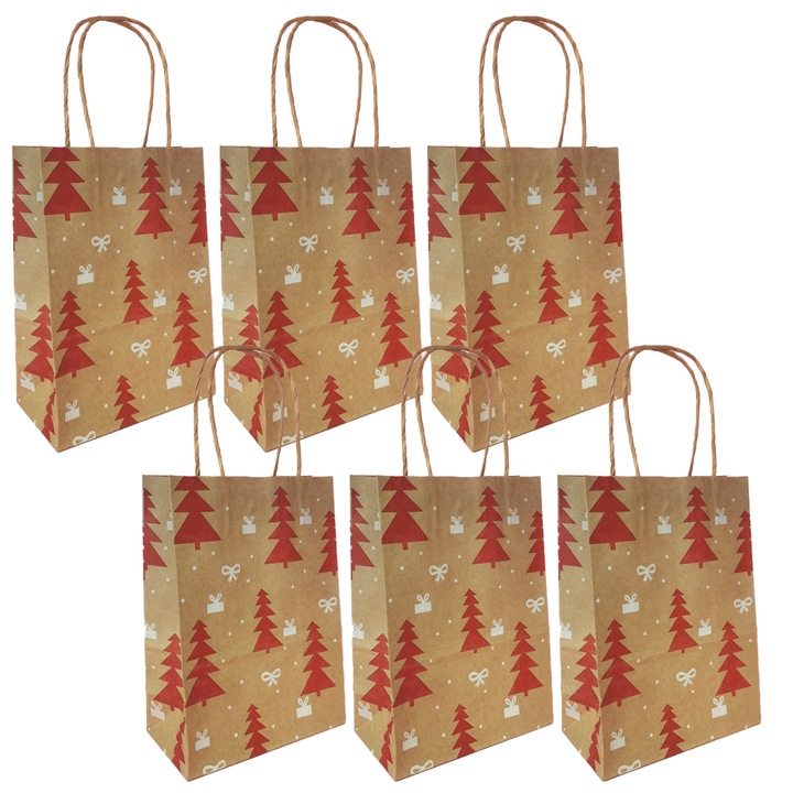 HERUSI Kraft ajándéktasak Karácsony többszínű 20x30cm szett