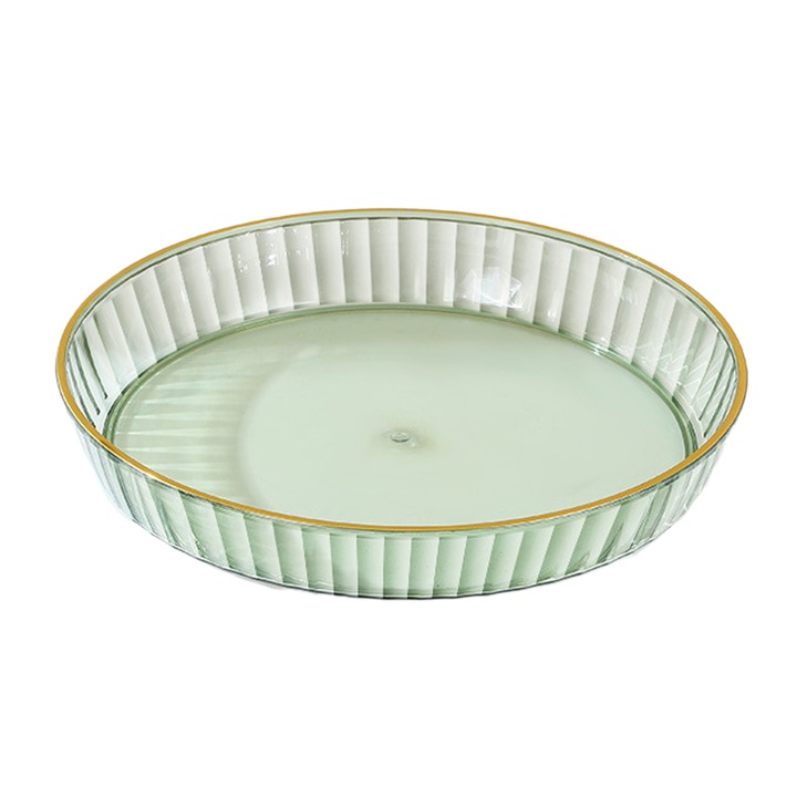 Tava decorativa multifunctionala, transparenta, rotunda, pentru baie sau sufragerie