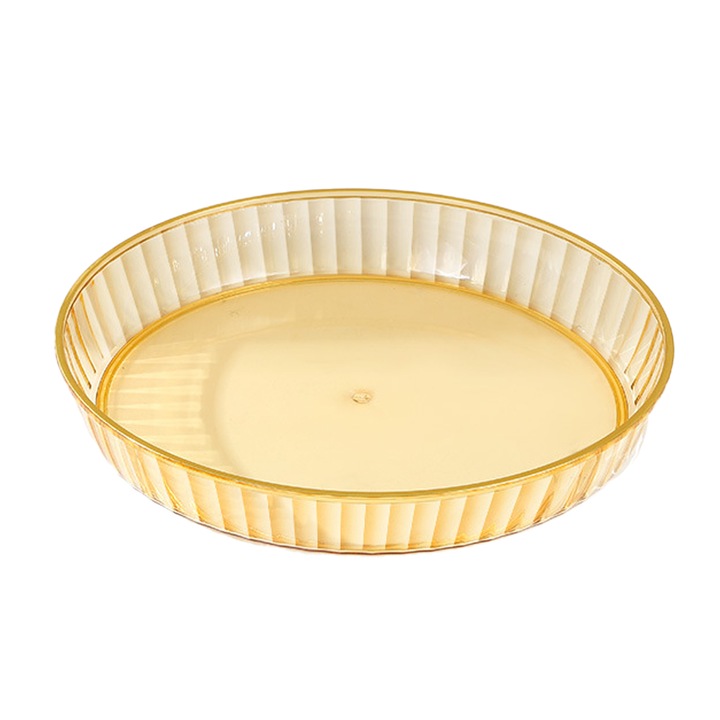 Tava servire multifunctionala, transparenta, rotunda, organizator minimalist