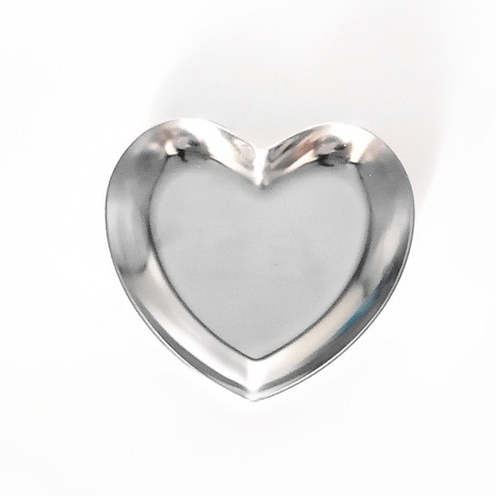Tava decorativa, inox, ovala si inima, multifunctionala, argintiu