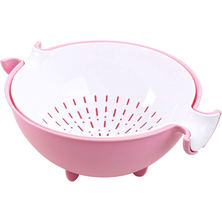 Комплект 2 в 1 гевгир и купа, пластмаса, многофункционален, розов, 30x25x12 см