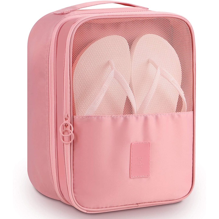 Organizator pentru calatorie, Roz deschis, 30x22x14 cm