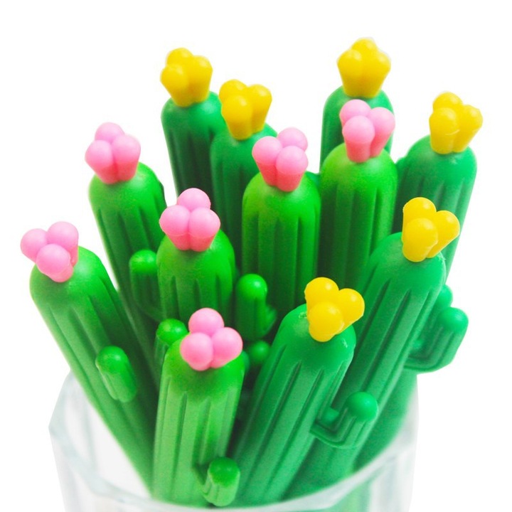 Set 20 pixuri gel negre 0.5mm cu suport, multicolor, 15x15cm