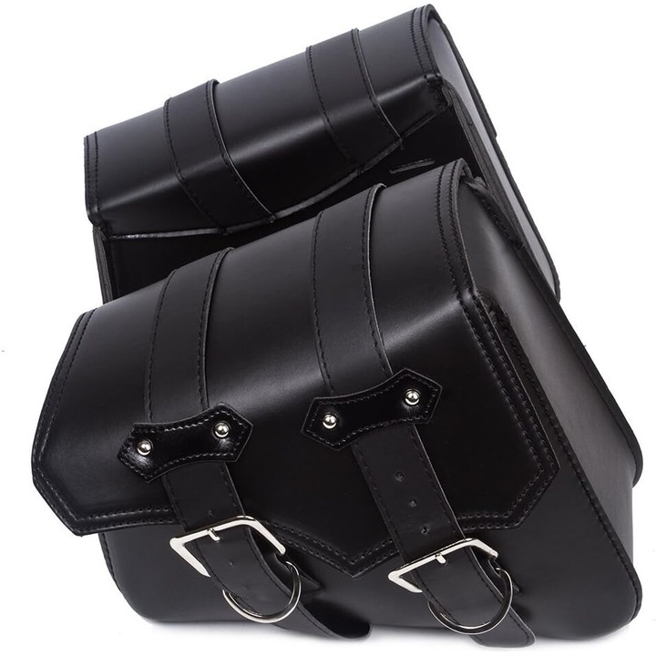 Motoros bőrtáska, Enforose, fekete, 2 db-os szett