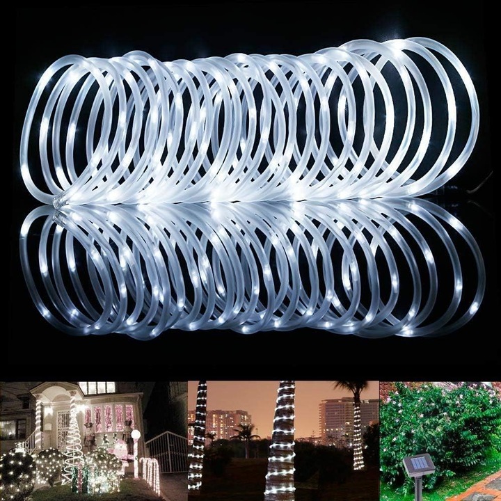 HERUSI napelemes lámpák 12m 100 LED időjárásálló kék