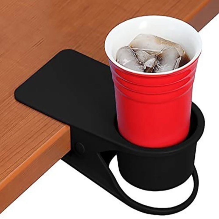 Suport pentru bauturi, Silicon, Prindere puternica, 20 x 10 x 8 cm, Negru