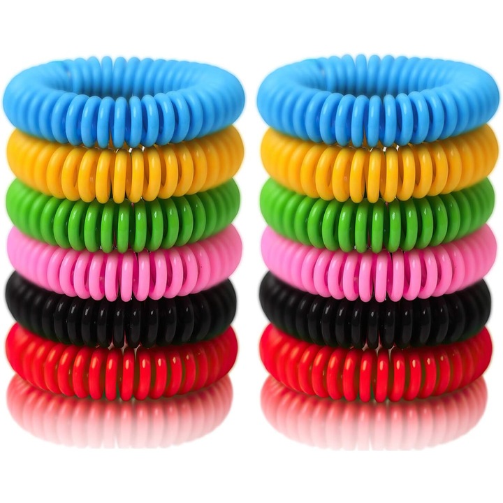 Bratari repelente Esentiala Enforose, Set de 24, Ajustabil, Rezistent la apa