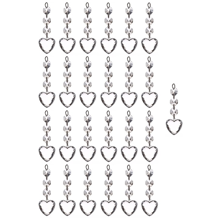 25 darabos kristály medál készlet otthoni és kerti dekorációhoz, 3-as stílus, többszínű