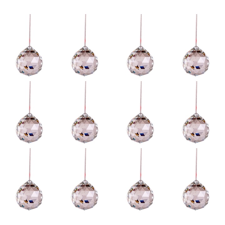 12 db-os ablakdísz készlet, Jormftte, Crystal, Pink