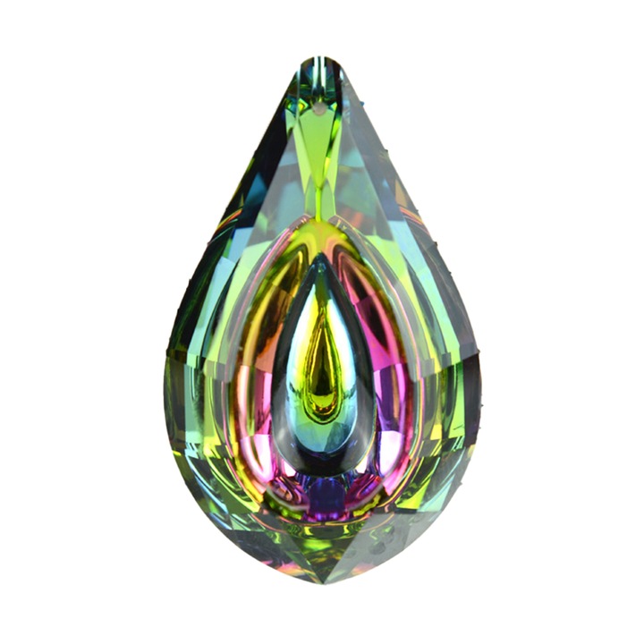 Dekoratív medál, kristály, többszínű, 76mm