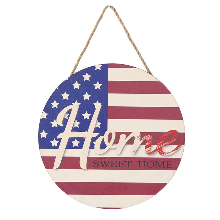 Semn de usa, lemn, 28x28cm, multicolor