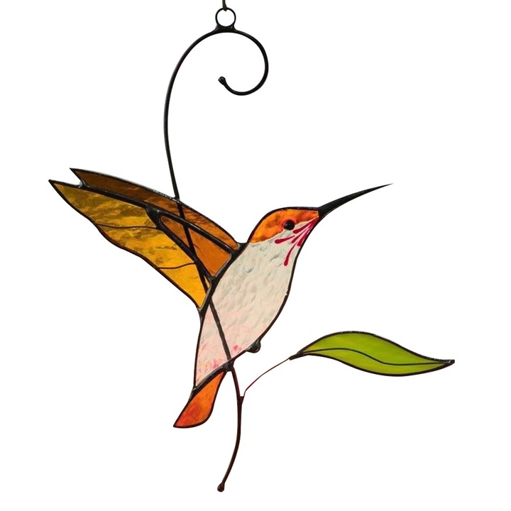 Pandantiv decorativ pentru fereastra, cardinal, model de pasare, multicolor