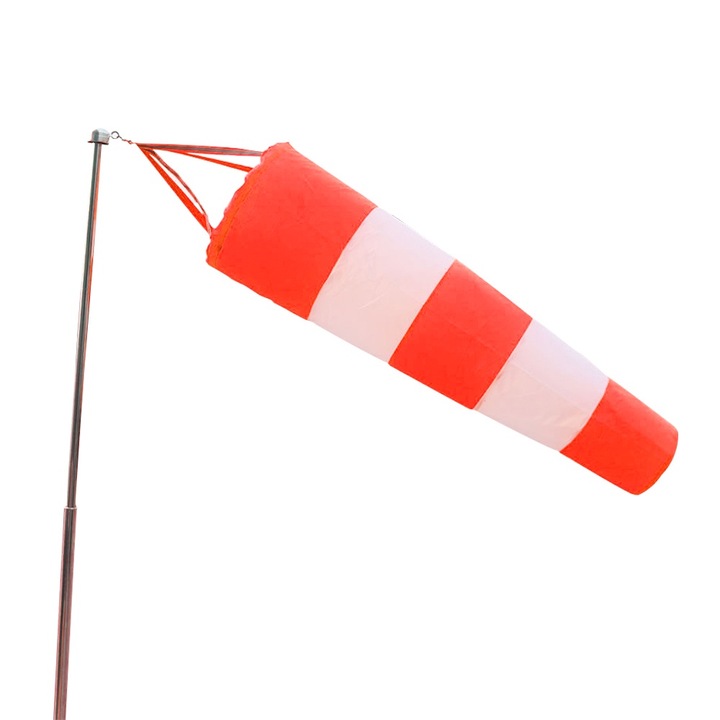 Soseta de vant, Cozevdnt, poliester, cu suport, 1 m, rosu/alb