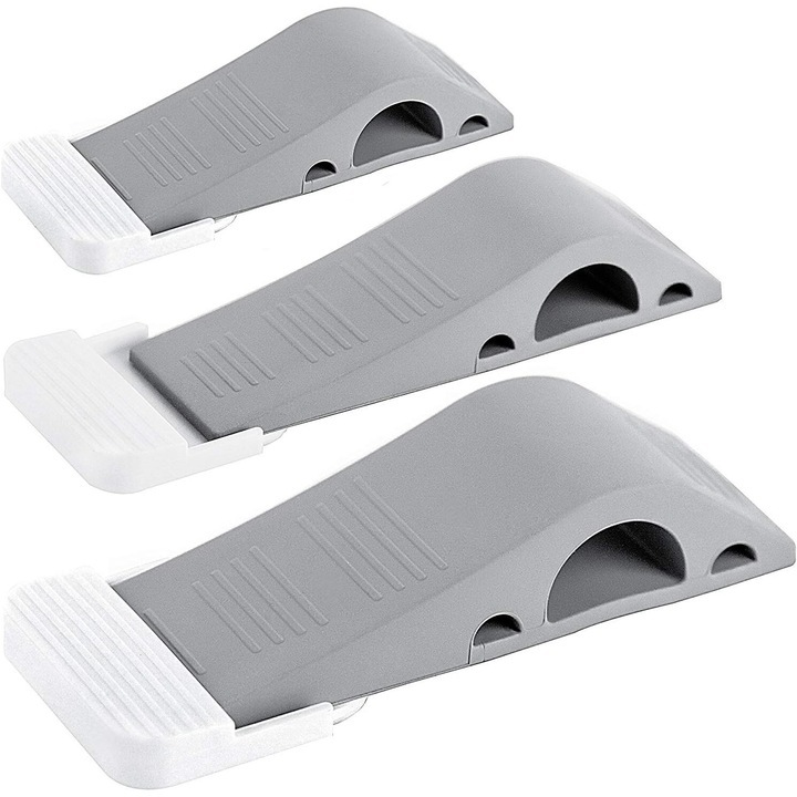 Set opritori de usa, negru si gri, cauciuc, pentru toate tipurile de podele