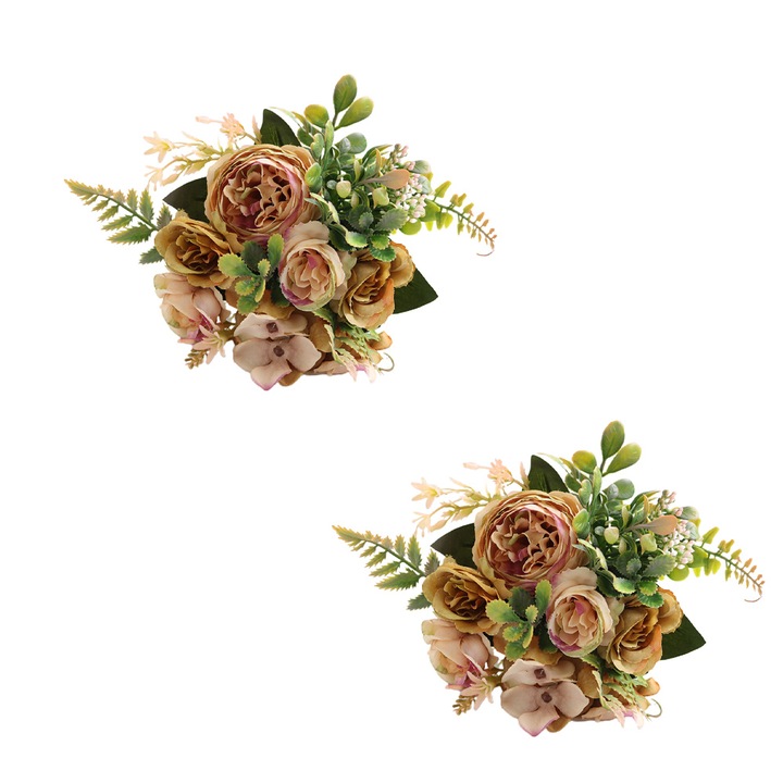 Комплект от 2 изкуствени букета, QttvbTna, Multicolor