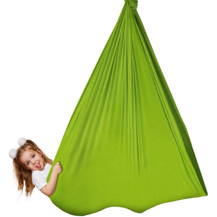 Érzékelő bölcső gyerekeknek, beltéri/kültéri, nylon, zöld