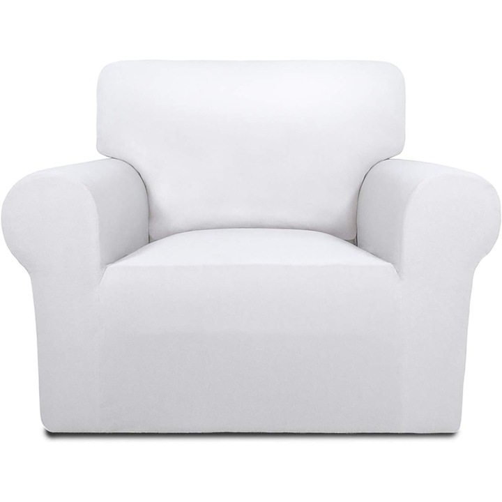 Husa pentru fotoliu Granbest, elastica, impermeabila, antialunecare, culoare alb