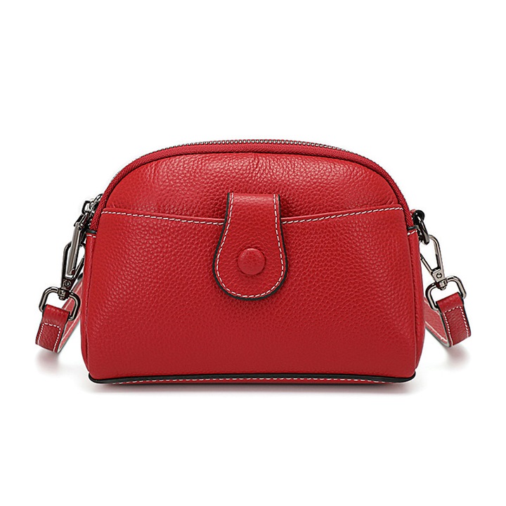 Jormftte női válltáska, piros, 20x14x7cm, műbőr, átalakítható, állítható pánttal