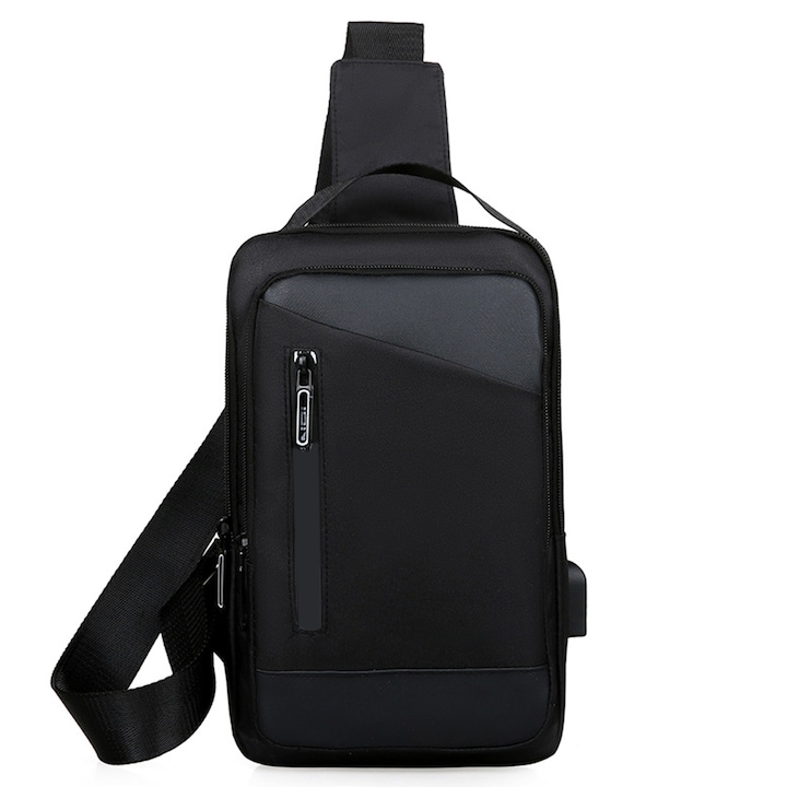 Чанта за рамо Fokelyi, комплект, материал платно, външен USB порт