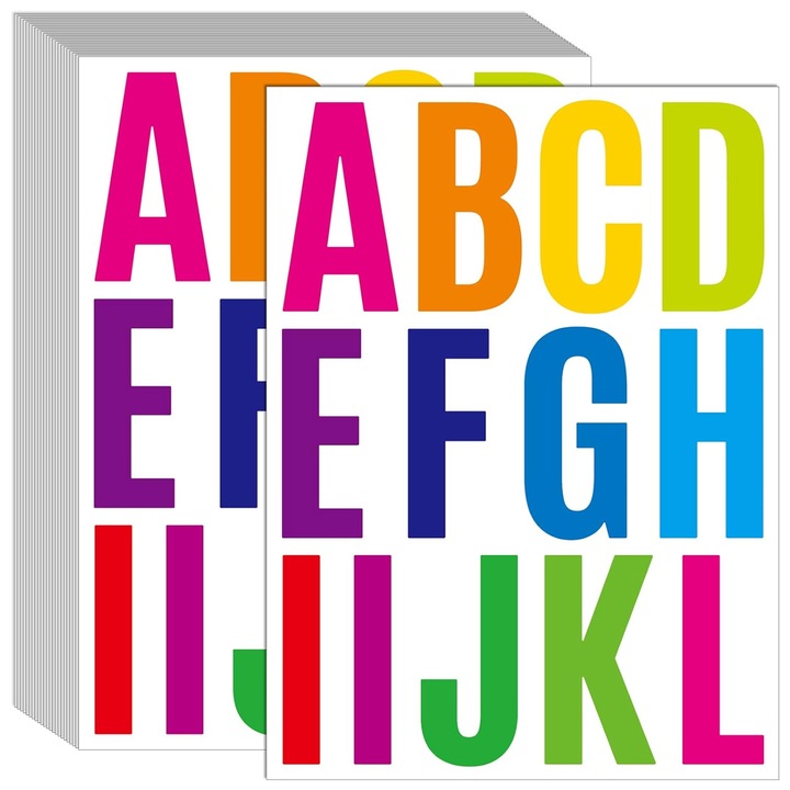 24 lap öntapadós betűkészlet, Jormftte, 318 darab, vinil, 12.8x17.2cm, vízálló