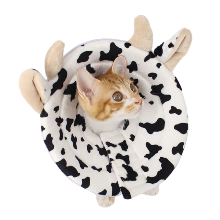 Guler de recuperare ajustabil pentru animale, AMRINUGL, model vaca, marime L