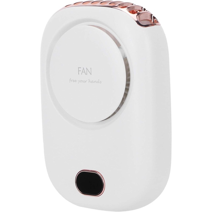 Преносим вентилатор, 3 скорости, USB, 123x83x43 мм, бял, комплект с USB кабел и въже за окачване