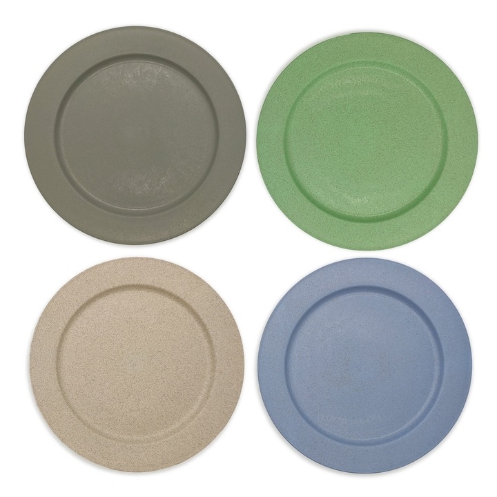 4 darabos műanyag tányérkészlet, Jormftte, 25cm, szürke, kék, bézs, zöld