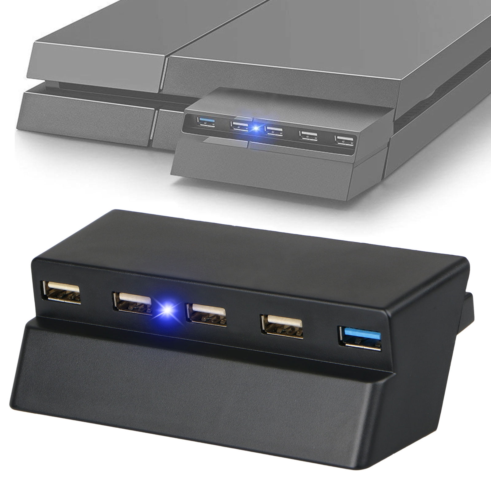 Hub USB, Tovbmup, ABS, 5 Porturi, Pentru PS4 Slim, USB 3.0/2.0