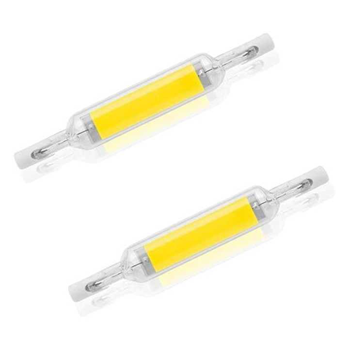 Комплект от 2 LED крушки R7S 10W 78 мм, студено бяла 6000-6500K