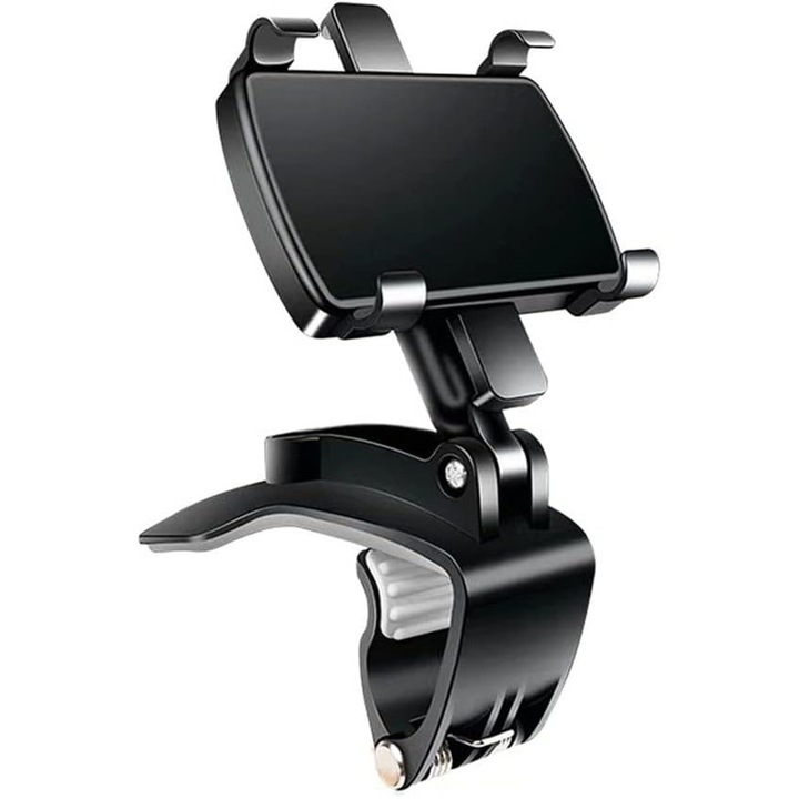 Suport telefon mobil auto, 360° rotativ, negru, 15.5x10x9.5cm
