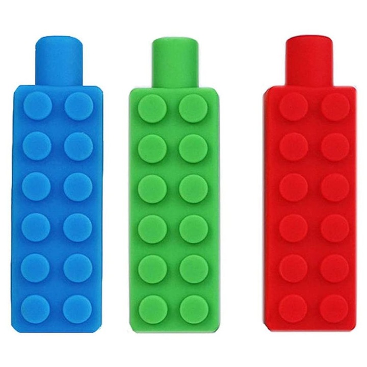 Комплект от 3 играчки за зъби, AMRINUGL, силикон, многоцветни, 65x21x13.5мм