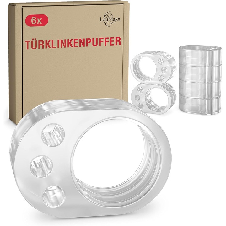 Set de 6 protectii maner usa, plastic, transparent