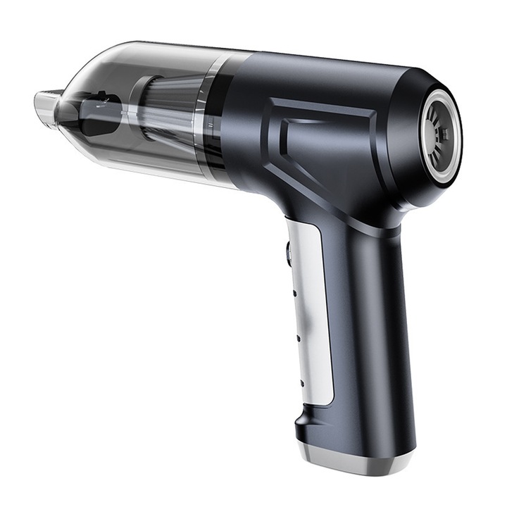 Aspirator portabil fara fir, material ABS, putere de aspirare 12000PA, design compact, 4000mAh, negru