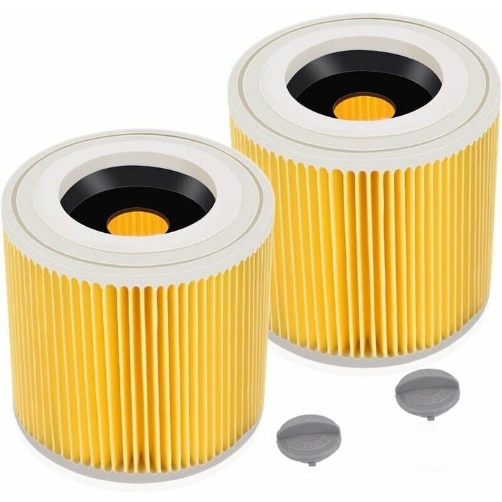 Комплект от 2 патронни филтри за прахосмукачка Karcher WD3 Premium, WD2, MV2, MV3, резервни 6.414-552.0