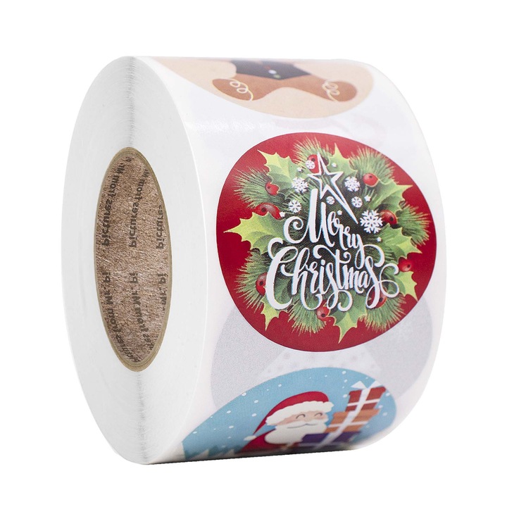 Sokoldalú Kellemes Karácsonyi Ünnepeket Címkék, Fényes Borítékmatricák Többfunkciós Dekorációhoz, 1,5 Hüvelykes Kerek Karácsonyi Címkék, Öntapadós Karácsonyi Ünnepi Díszítő Pecsétek.