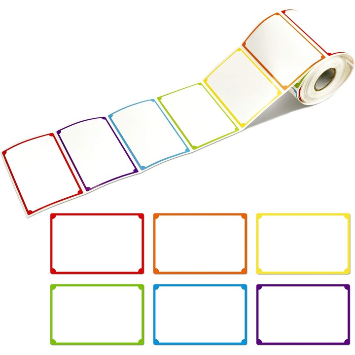 Öntapadós címkék, Enforose, 300 darabos készlet, többszínű, klasszikus forma, karcálló