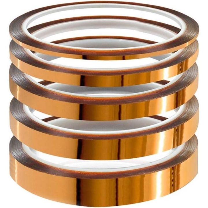 Banda rezistenta la caldura din folie de poliimida, protectie la temperaturi ridicate, fara reziduuri, 20mm x 33m