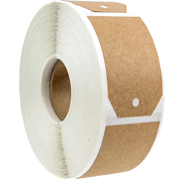 Комплект от 300 крафт етикети за подаръци, Enforose, 7.5x5см, самозалепващи се, екологични