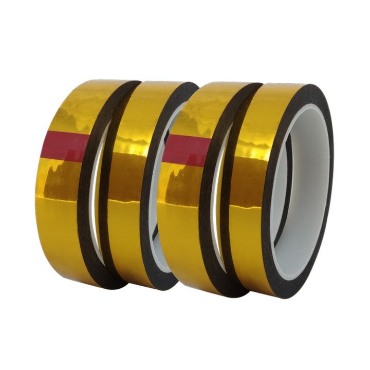 Banda adeziva decorativa, AMRINUGL, finisaj auriu mat, rezistenta la uzura