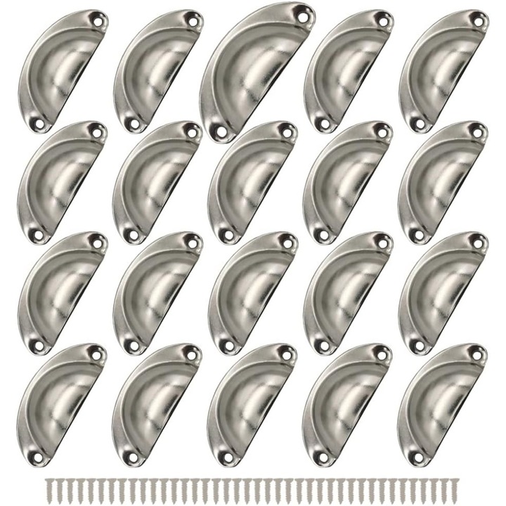 Trage de sertare in stil ferma, 10 bucati manere minunate de argint cu aplicare larga, tragatoare de pahare pentru dulap/dulapuri/mobilier, usor de instalat si durabil (8,1 cm x 3,5 cm)