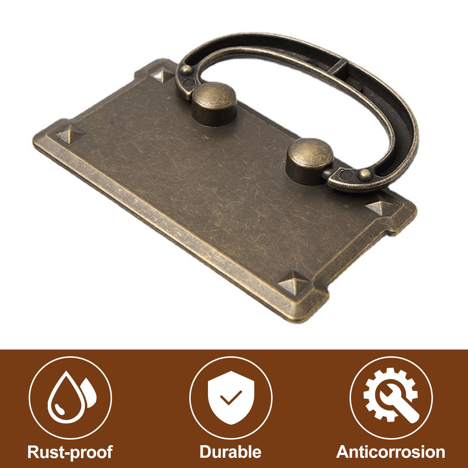 Manere sertar, set 2 buc, zinc aliaj, vintage, bronz antic