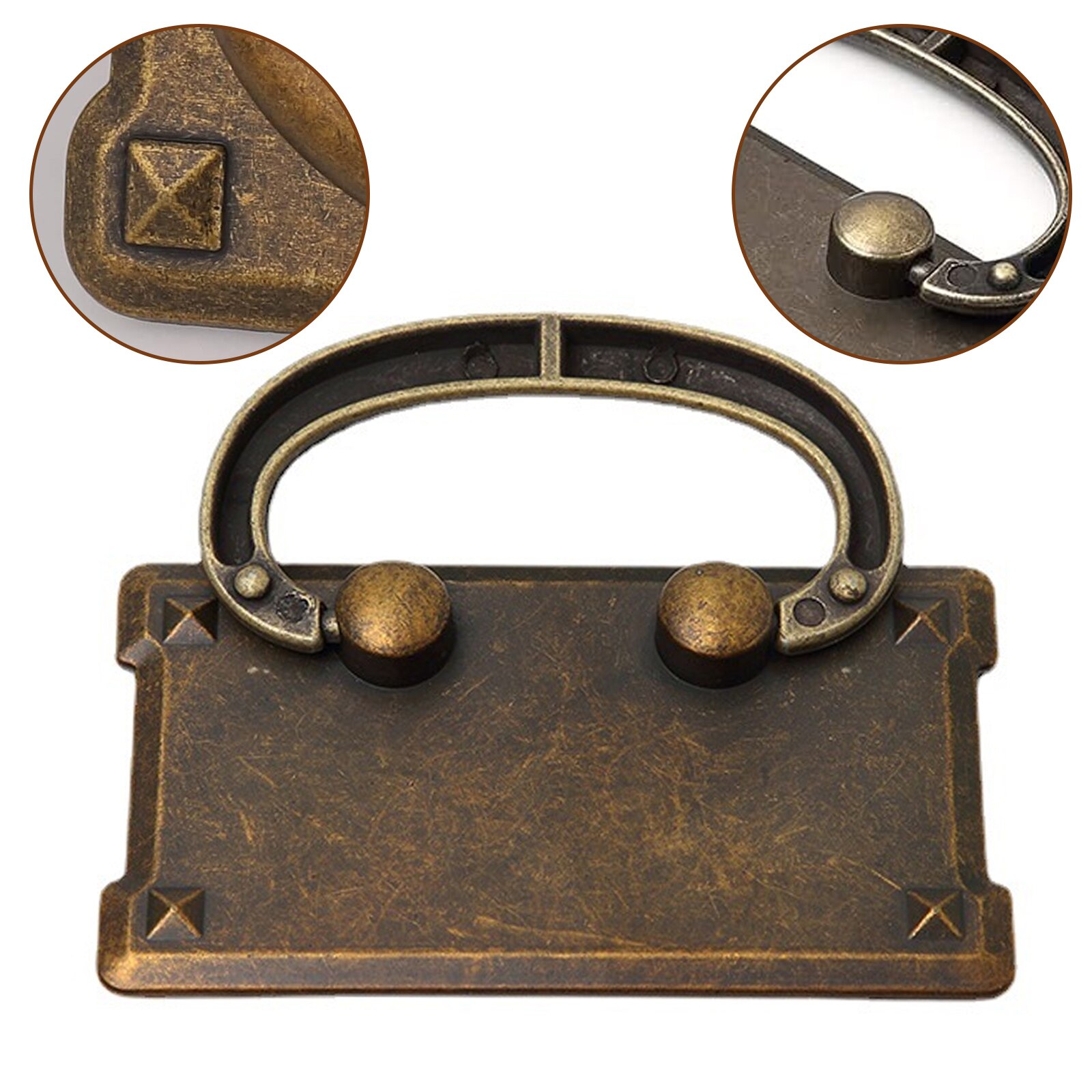 Manere sertar, set 2 buc, zinc aliaj, vintage, bronz antic