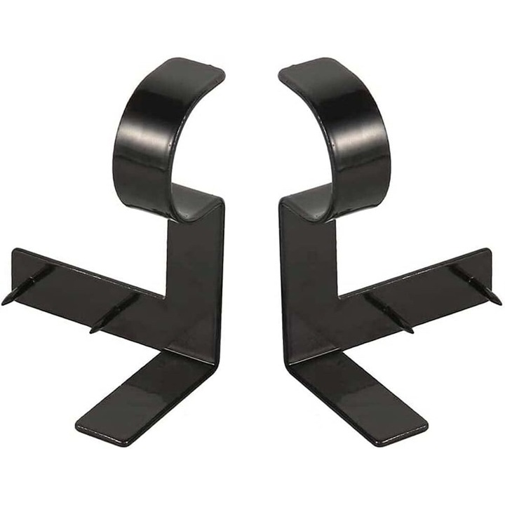 Set suporturi perdea pentru bara de 1 inch, montare simpla fara gaurire, negru, 2 buc.