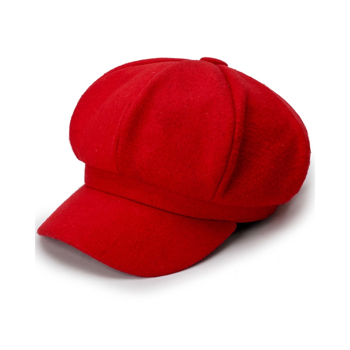 Kényelmes nyolcszögletű beretek, élénkvörös, pamut és lenvászon, hölgyek