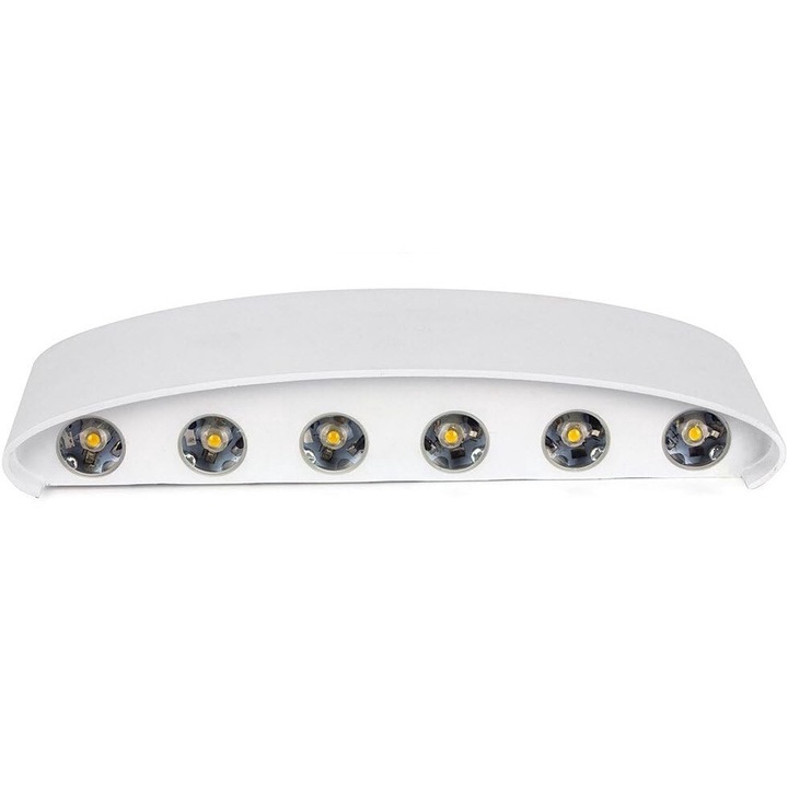 Aplica de perete impermeabila, aluminiu, lumina calda, 32x9x6cm, alb