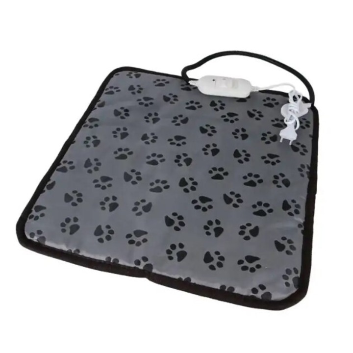 Covor electric pentru animale, AMRINUGL, Impermeabil, Ajustabil, Gri