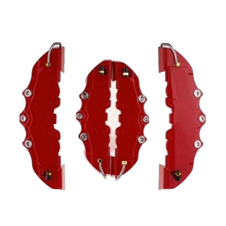 4 db Tovbmup féknyereg burkolat készlet, 3D stílusú, univerzális, piros