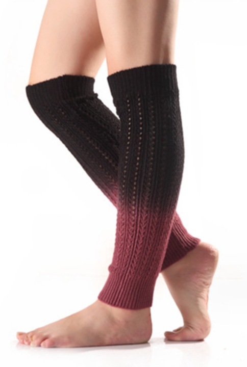 Jambiere de iarna la moda, sosete inalte pe coapsa din crosetat, negru