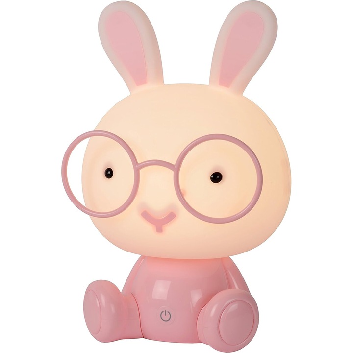 Gyermek éjjeli lámpa, állat alakú lámpa, rózsaszín, hordozható és újratölthető, beépített LED-del