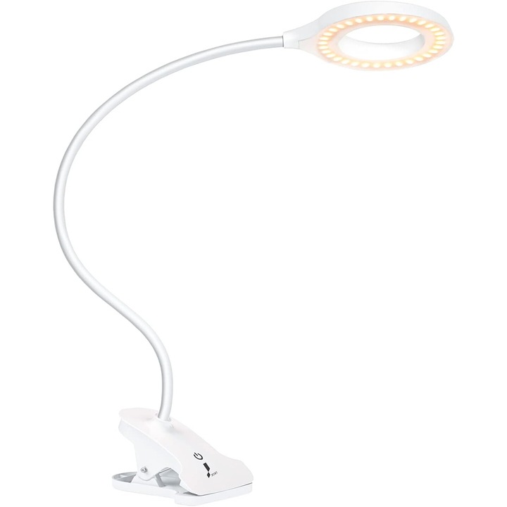 Sokoldalú asztali lámpa, 360°-ban hajlítható gégecsővel, érintésérzékelő vezérléssel a csendes működésért, 3 színmóddal és állítható fényerővel, ideális olvasáshoz vagy munkához